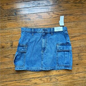 Abercrombie & Fitch High Rise Cargo Denim Skirt (10)
